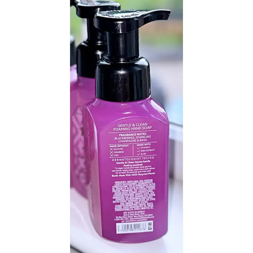 Bath & Body Works Blackberries & Basil Gentle Clean Foaming Hand Soap x4